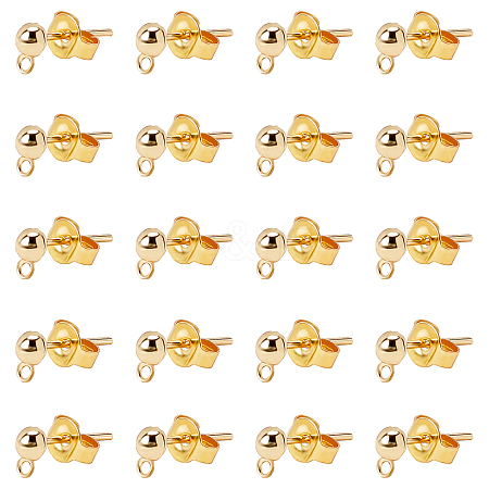 30Pcs Brass Stud Earring Findings and 30Pcs Earring Backs Sets KK-AR0001-91G-NR-1
