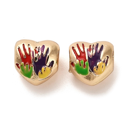 Alloy Enamel European Beads FIND-Q115-07G-1