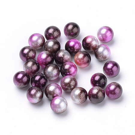 Rainbow Acrylic Imitation Pearl Beads OACR-R065-6mm-A12-1