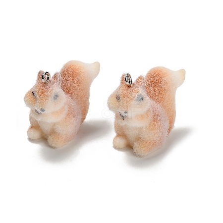Flocky Opaque Resin Pendants RESI-I335-01P-11-1