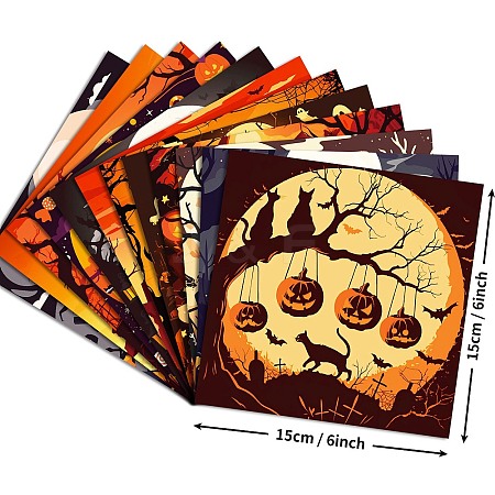 Halloween Witch Pumpkin Ghost Pattern Scrapbooking Paper Pads Set STIC-C010-33D-1