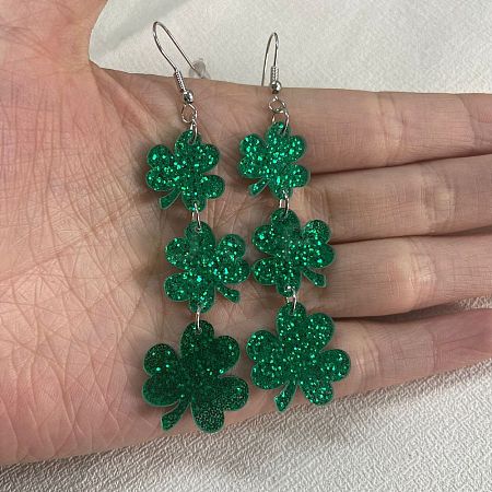Saint Patrick's Day Acrylic Dangle Earrings FS-WG3A237-01-1