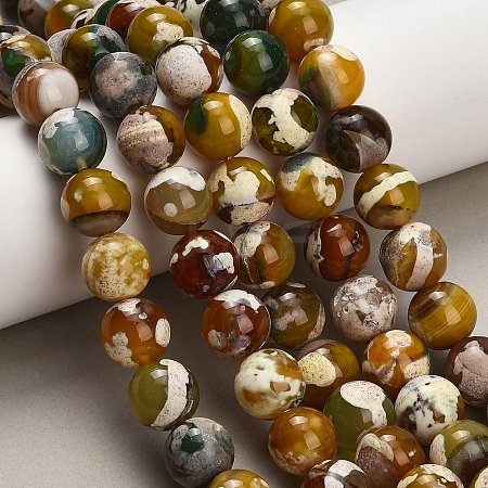 Natural Fire Crackle Agate(Dyed & Heated) Beads Strands G-K425-A02-14mm-1