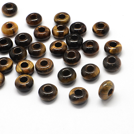 Natural Tiger Eye European Large Hole Beads X-G-Q442-01-1