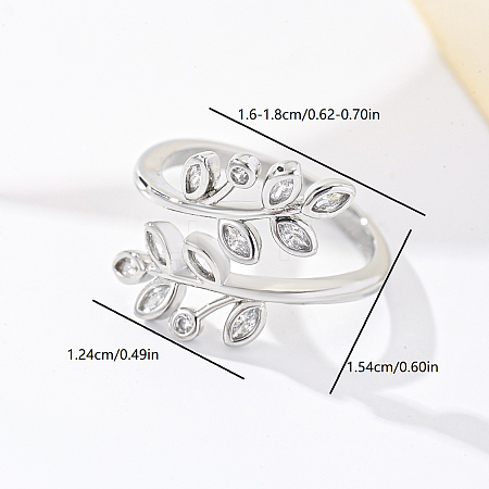 Brass Micro Pave Cubic Zirconia Cuff Rings for Women MZ2848-2-1