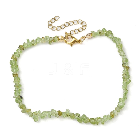 Natural Peridot Anklets AJEW-AN00592-09-1