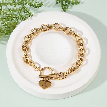 Golden 304 Stainless Steel Charm Bracelets NJEW-K284-01G-A-1