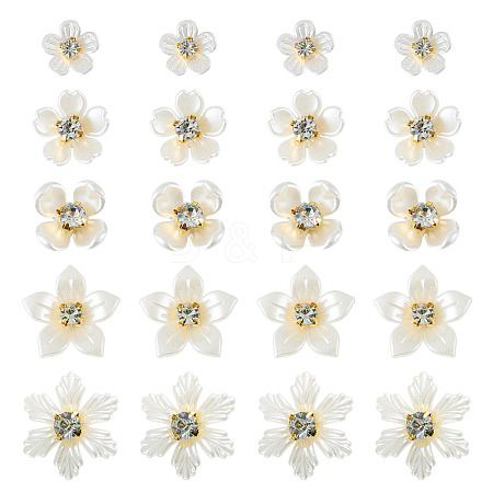 50Pcs 5 Styles Acrylic Cabochons MACR-TA0002-90-1