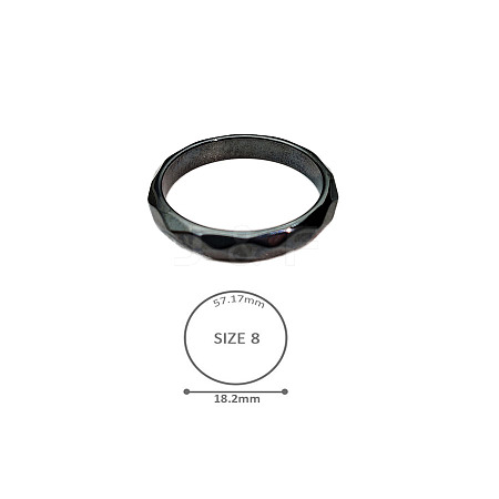 Synthetic Hematite Plain Band Rings BK4832-10-1