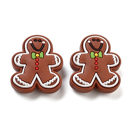 Christmas Gingerbread Man Silicone Beads SIL-U005-01C-1