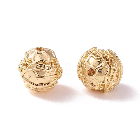 Brass Hollow Round Beads KK-P226-18CG-1