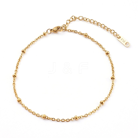 304 Stainless Steel Satellite Chain Anklets AJEW-AN00393-1