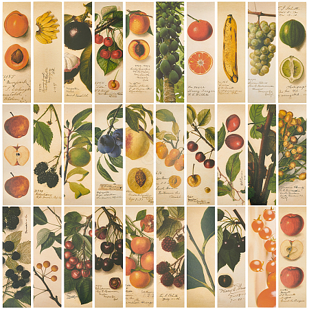 Fruit Pattern Paper Bookmarks for Office School AJEW-GF0004-40C-1