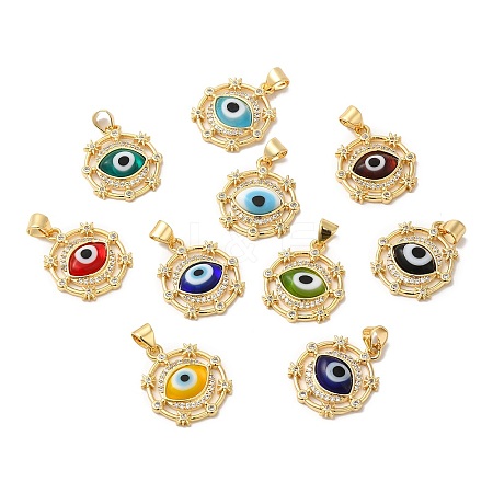 Handmade Evil Eye Lampwork Pendants LAMP-E034-02G-1