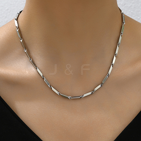 Non-Tarnish Fashionable Stainless Steel Diamond Lock Clavicle Chain Necklace for Women XX6224-1