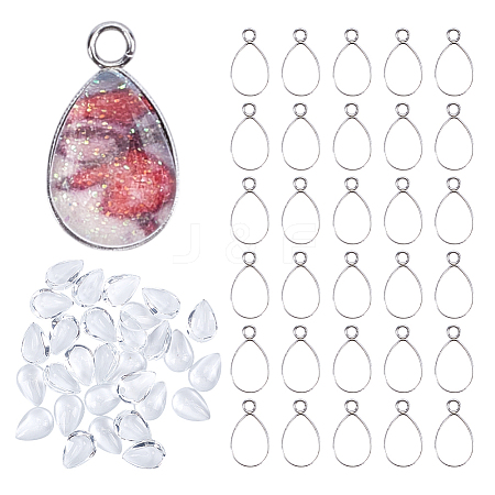 Teardop DIY 304 Stainless Steel Pendant Making Kit DIY-HY0002-44-1