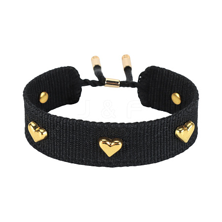 Adjustable Polyester & Alloy Slider Bracelets FS-WG54A06-03-1
