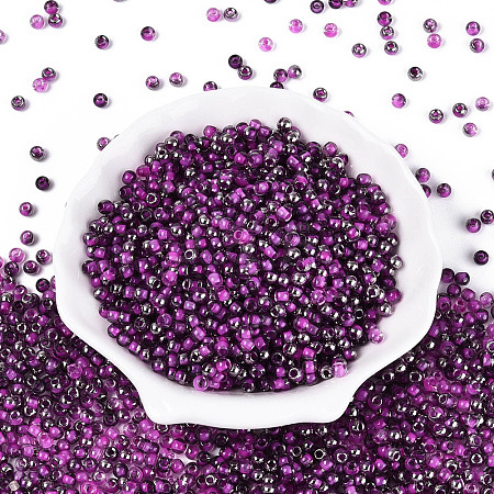Transparent Inside Colours Glass Seed Beads SEED-T007-19A-04-1