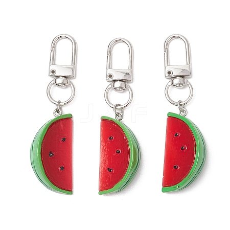 3Pcs Watermelon Resin Pendant Decorations HJEW-JM02582-1