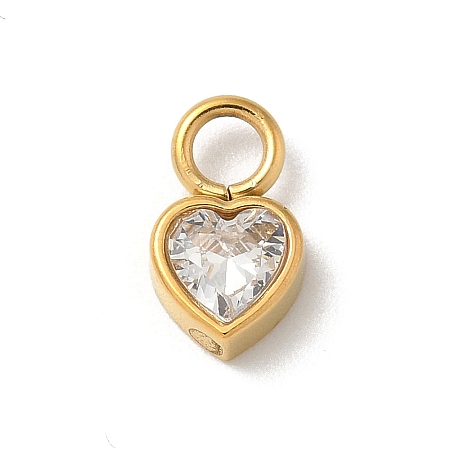 Ion Plating(IP) 304 Stainless Steel with Rhinestone Charms X-STAS-G351-14G-02-1