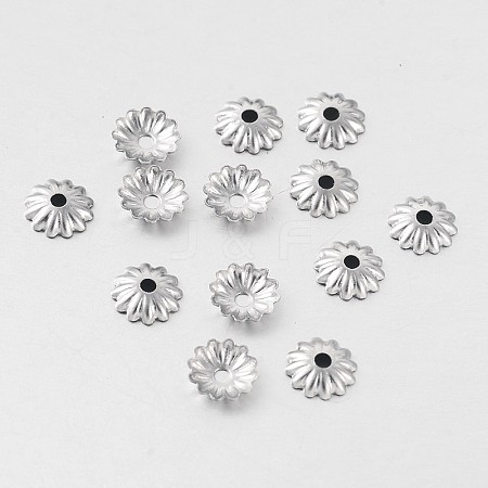 Tarnish Resistant Multi-Petal 316 Surgical Stainless Steel Flower Bead Caps STAS-M257-05-1