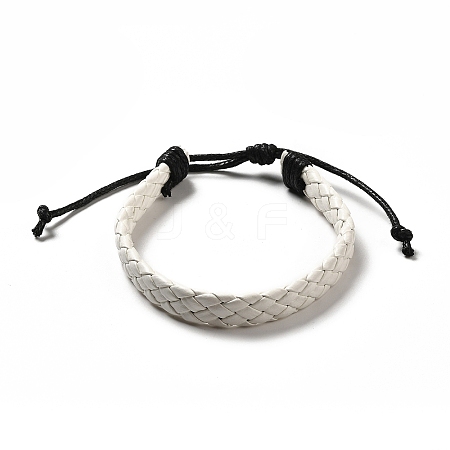 PU Imitation Leather Braided Cord Bracelets for Women BJEW-M290-01D-1