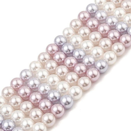 Baking Painted Pearlized Glass Pearl Round Bead Strands PEAR-H019-02C-11-1