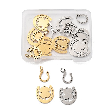 DICOSMETIC 24Pcs 2 Style Stainless Steel Charms STAS-DC0001-81-1