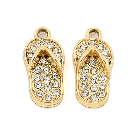 UV Plating Alloy Rhinestone Pendants ALRI-C009-05G-1