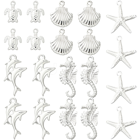 60Pcs 5 Styles Alloy Pendant Sets FIND-SC0016-90-1