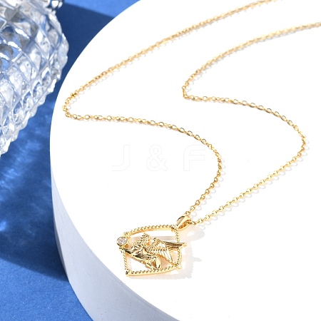 Brass Clear Cubic Zirconia Pendant Necklaces for Women NJEW-B121-01G-03-1