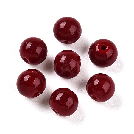 Opaque Solid Color Glass Beads GLAA-N007-10mm-A04-1