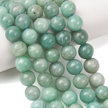 Natural Amazonite Beads Strands G-F461-12-8mm-01AB-1