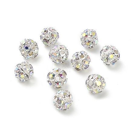 6mm Brass Rhinestone Beads X1-KK-S519-01A-01S-1