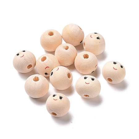 Printed Wood Beads WOOD-C001-02C-1