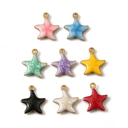 304 Stainless Steel Enamel Charms X-STAS-P405-01D-G-1