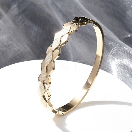 Ion Plating(IP) 304 Stainless Steel Hinged Bangles for Women BJEW-A011-15RG-1