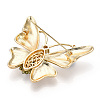Natural Pearl & Glass Butterfly Brooches for Women JEWB-N001-06G-3