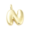 Rack Plating Brass Balloon Letter Pendants KK-C050-01G-N-1