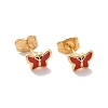Enamel Butterfly Stud Earrings with 316L Surgical Stainless Steel Pins EJEW-P204-04G-01-1