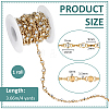 4 Yards Alloy Rhinestone Link Chains LCHA-PH0001-02G-2
