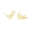 Left and Right Brass Pave Clear Cubic Zirconia Stud Earring Findings LS-KK-F875-02G-2