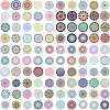 100Pcs Mandala Style PVC Flower Sticker Labels MAND-PW0001-21-2
