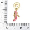 Rack Plating Brass Clear Cubic Zirconia Makeup European Dangle Charms KK-P287-34B-G-3