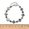 Dyed Natural Pearl & Paua Shell Beaded Bracelets for Women BJEW-JB14146-5