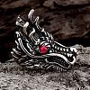 Dragon Head 316L Surgical Stainless Steel Czech Rhinestone Wide Band Rings for Men RJEW-BB01166-10-3