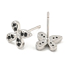 Rack Plating Brass Micro Pave Clear Cubic Zirconia Stud Earrings EJEW-N055-02P-05-RS-2