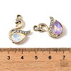 UV Plating Alloy Glass Pendants FIND-K032-35G-3