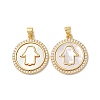 Brass Micro Pave Clear Cubic Zirconia Pendants KK-B083-18G-1