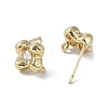 Brass with Cubic Zirconia Stud Earrings Findings KK-B087-11G-2